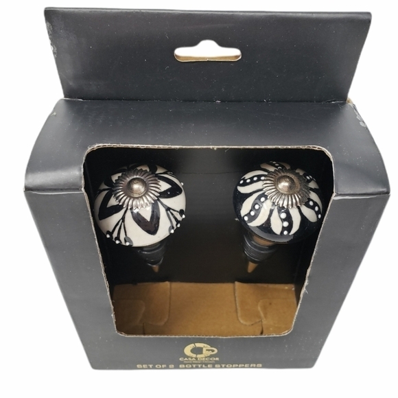 CASA DECOR ceramic wine bottle stoppers set - Picture 2 of 4